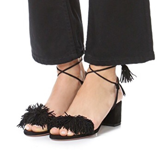 Aquazzura Shoes - Aquazzura wild thing 50mm black suede heels 36.5